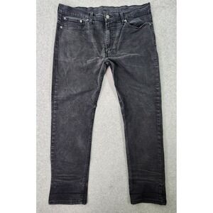 Levis 502 Regular‎ Tapered Fit Mens 38x30 Black Denim Distressed Jeans Tag 38X32